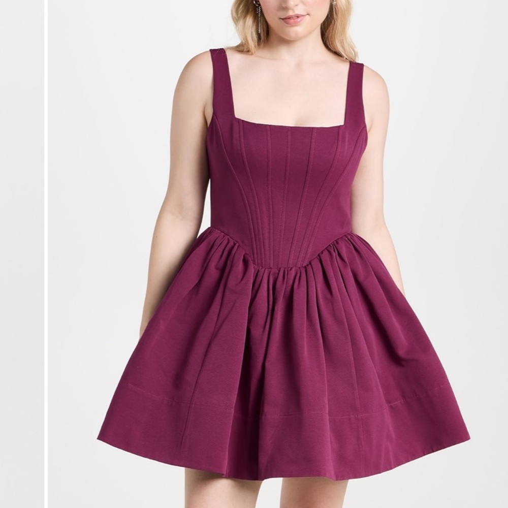 Staud Landscape Corset Mini Dress in Syrah NWT